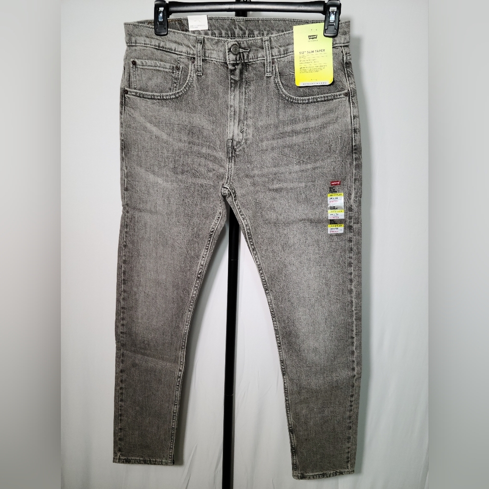 Levi's Flex 512 Slim Taper Gray Jeans Men 34x32 NEW